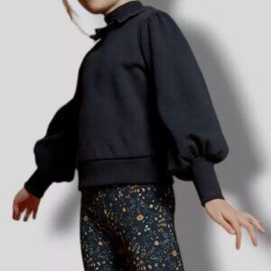 The Middle Daughter Kids’ Girls Blue Ruffle Swestshirt in Navy(sz 13-14)